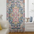 thumbnail image 6 of Colorful Boho Sheer Curtains 54 Inches Long, Ethnic Vintage Mexican Flowers Southwestern Light Filering Curtains, Breathable Simi Curtain Privacy Drapes for Kitchen Bathroom Small Window Treatment, 6 of 9
