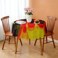 thumbnail image 3 of 60 Inch Round Lace Tablecloth Water Resistant Washable, Fire Hot Print, 3 of 5