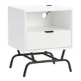 thumbnail image 3 of Furniture of America Estee 1-Drawer Wood Indoor End Table with USB Port, White Pure, 3 of 8