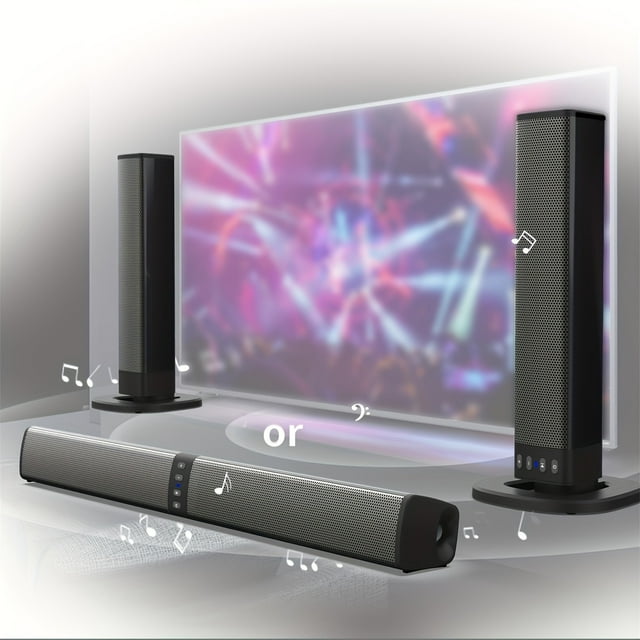 Yhmxh Smart Home Speaker Sound Machine 20W Detachable TV Soundbar Small Soundbar For TV,Surround Sound System TV Sound Bar Speakers With Bluetooth/AUX Connection For PC/Gaming/Projectors Tv Soundbar