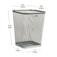 thumbnail image 4 of Mind Reader Mesh Trash Can, Waste Paper Basket, Square, Office, Metal, Set of 2, Silver, 4 of 10