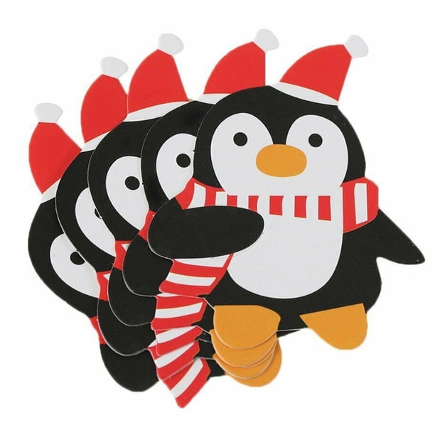 Wosthever 50/100 Uds. Tarjeta de decoración de dulces tarjetas de papel de adorno de dulces de fiesta de Navidad Kits de decoración para fiestas Pingüino