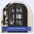 thumbnail image 3 of ModFusion 71 Inch Rounded Arch Pantry Cabinet with Adjustable Shelf, Glass Door, Large Drawer, Food Cupboard Kitchen Buffet Hutch, Black, 3 of 10