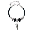 thumbnail image 2 of Delight Jewelry Silvertone Antiqued Seahorse Best Friend Celtic Knot Leather Bead Bracelet, 7"+2" Extender, 2 of 4