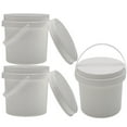 thumbnail image 2 of MRLESS White Plastic Bucket Toy Organizers 3pcs 1L 1 Gallon with Lid, 2 of 7