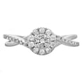 thumbnail image 3 of 0.50 Carat (ctw) 18K White Gold Round Cut Diamond Ladies Swirl Split Shank Bridal Halo Engagement Ring 1/2 CT, 3 of 4