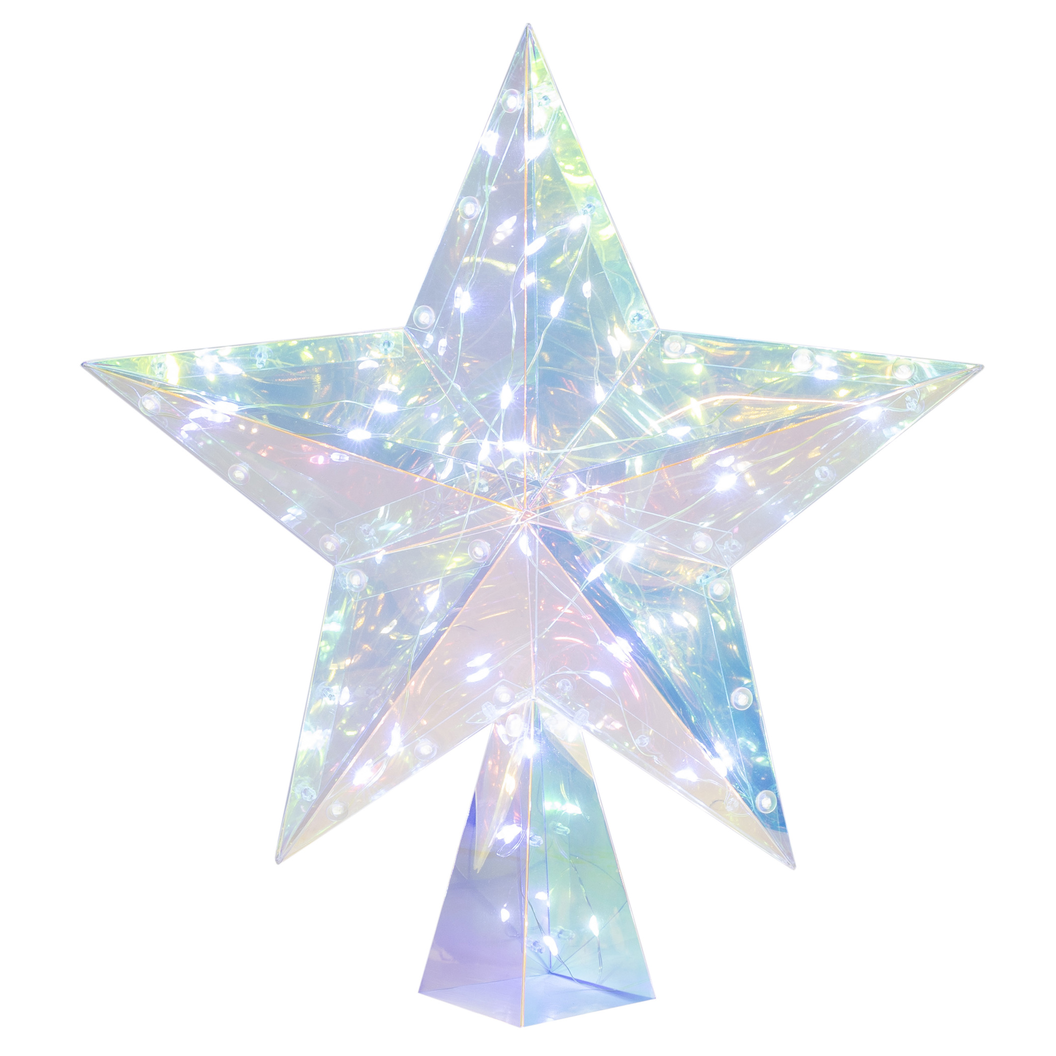 LED Iridescent Star Christmas Tree Topper, 11.75", by Holiday Time
