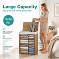 thumbnail image 4 of LEDREM 65L Foldable Laundry Hamper with Lid , Capacity Synthetic Rattan Basket, Removable Washable Liner, 23.6 Inch, Goose Yellow, 4 of 10