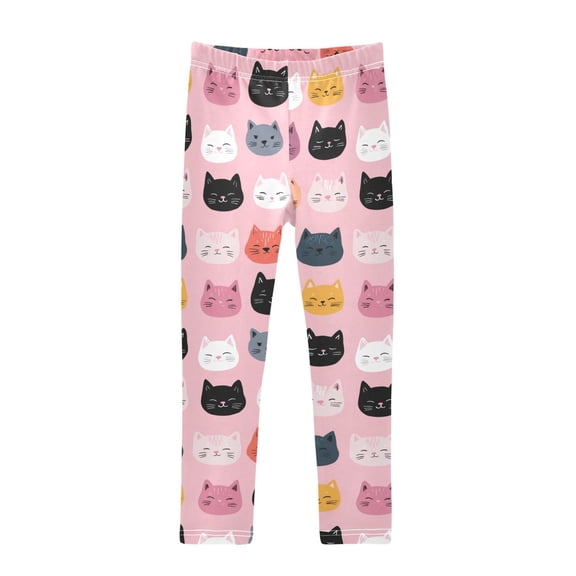 Cute Cat Printed Leggings Yoga Pants for in 4t to 10t