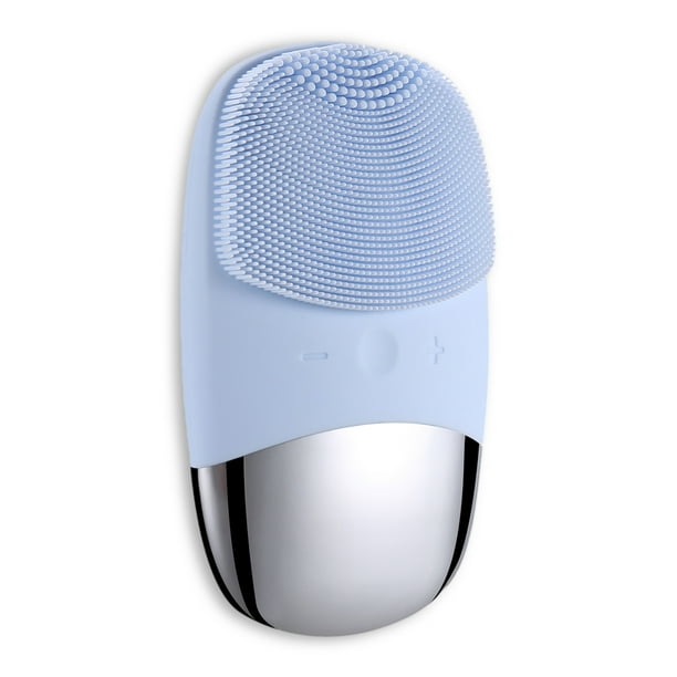 Mini Portátil Portátil Limpieza Facial Cepillo Masajeador de silicona Herramienta 5 Engranajes Ajustable Cara Lave Por Pe Removedor Casa Viajar Azul Jumpingount CE005081-02B
