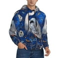 thumbnail image 2 of Lsque Blue Heron Floral Garden Pattern Casual Men's Hoodie,Hooded Sweatshirt with Kangaroo Pocket,Pullover Hoodie-4X-Large, 2 of 7