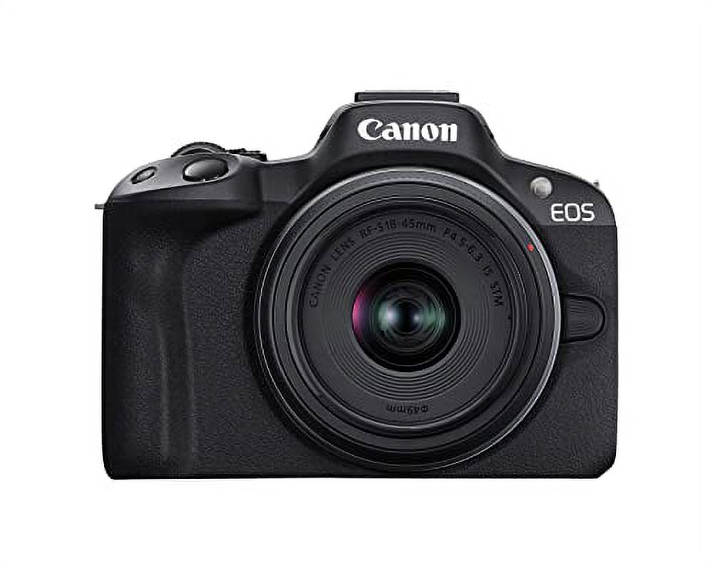 Canon EOS R50 Mirrorless Vlogging Camera (Black) w/RF-S18-45mm F4.5-6.3 is STM & RF-S55-210mm F5-7.1 is STM Lenses, (Sold without manufacturer warranty)