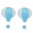 thumbnail image 1 of 2pcs 12Inch Hot Balloon Paper Lantern Lampshade Ceiling Light Wedding Party Decor, Blue Stripes, 1 of 7