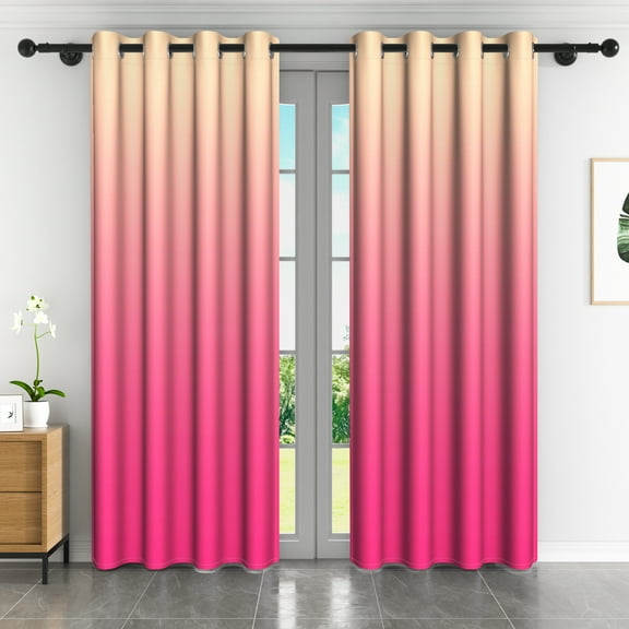 Lfeey Room Blackout Grommet Curtains for Living Room, 2 Panels, Pink, 42x63 inches