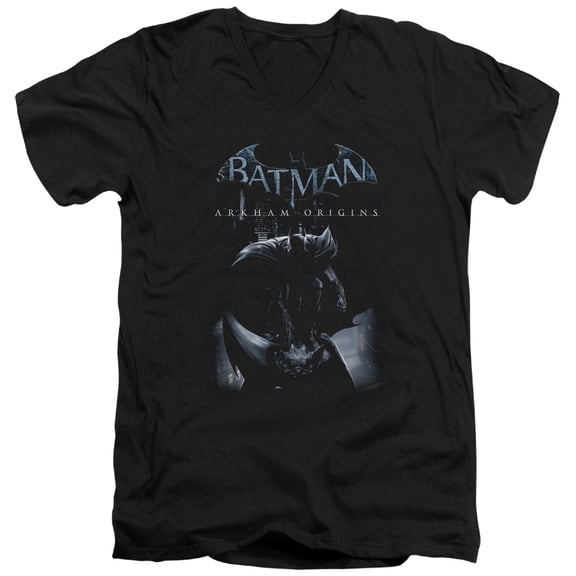 Batman Arkham Origins - Perched Cat - Slim Fit V Neck Shirt - XX-Large