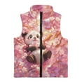 thumbnail image 4 of Binienty Cherry Blossom Panda Vest Jacket 3T Girls Toddler Warm Fuzzy Fluffy Outwear Coat Big Kids Comfy Thick Vest Cute Trendy Kids Fall Winter Coats​, 4 of 7
