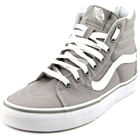 Grey Vans - Vans Sk8-Hi Women Round Toe Canvas Gray Skate Shoe