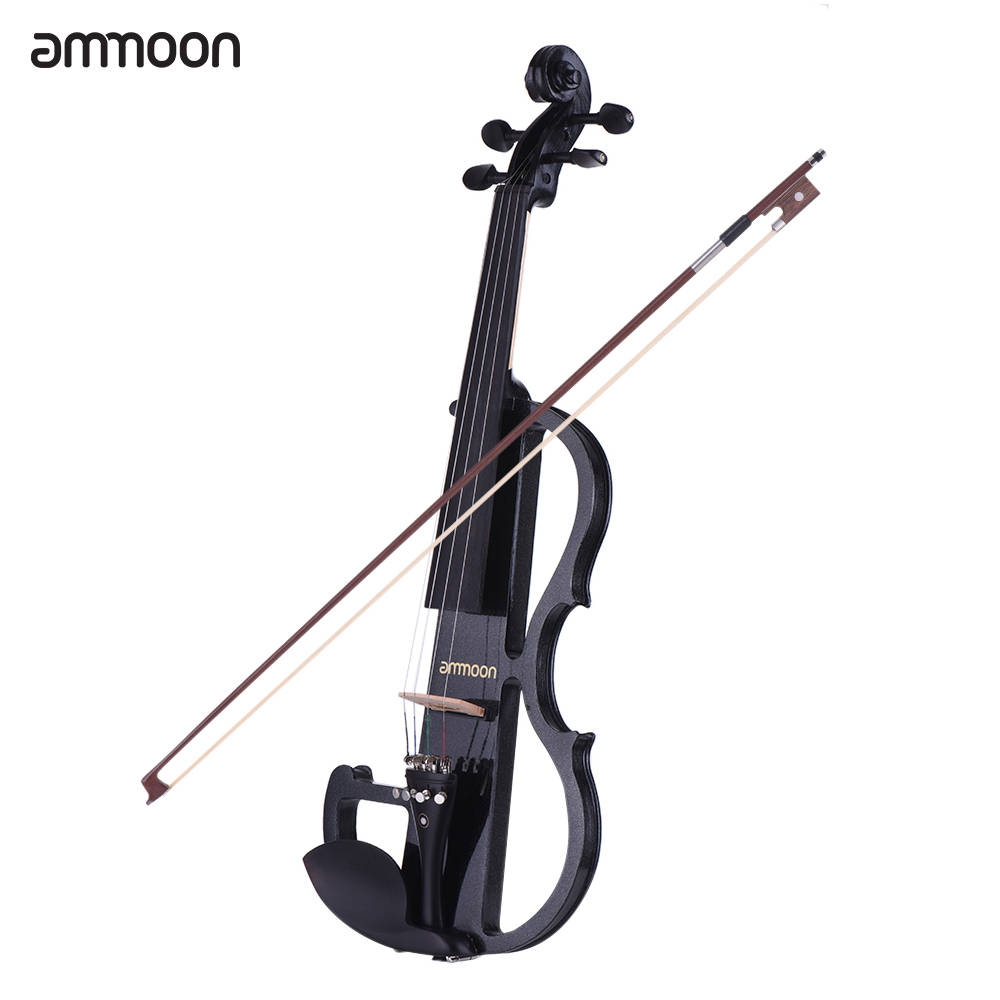 ammoon Full Size 4/4 Solid Wood Electric Silent Violin Fiddle Style2