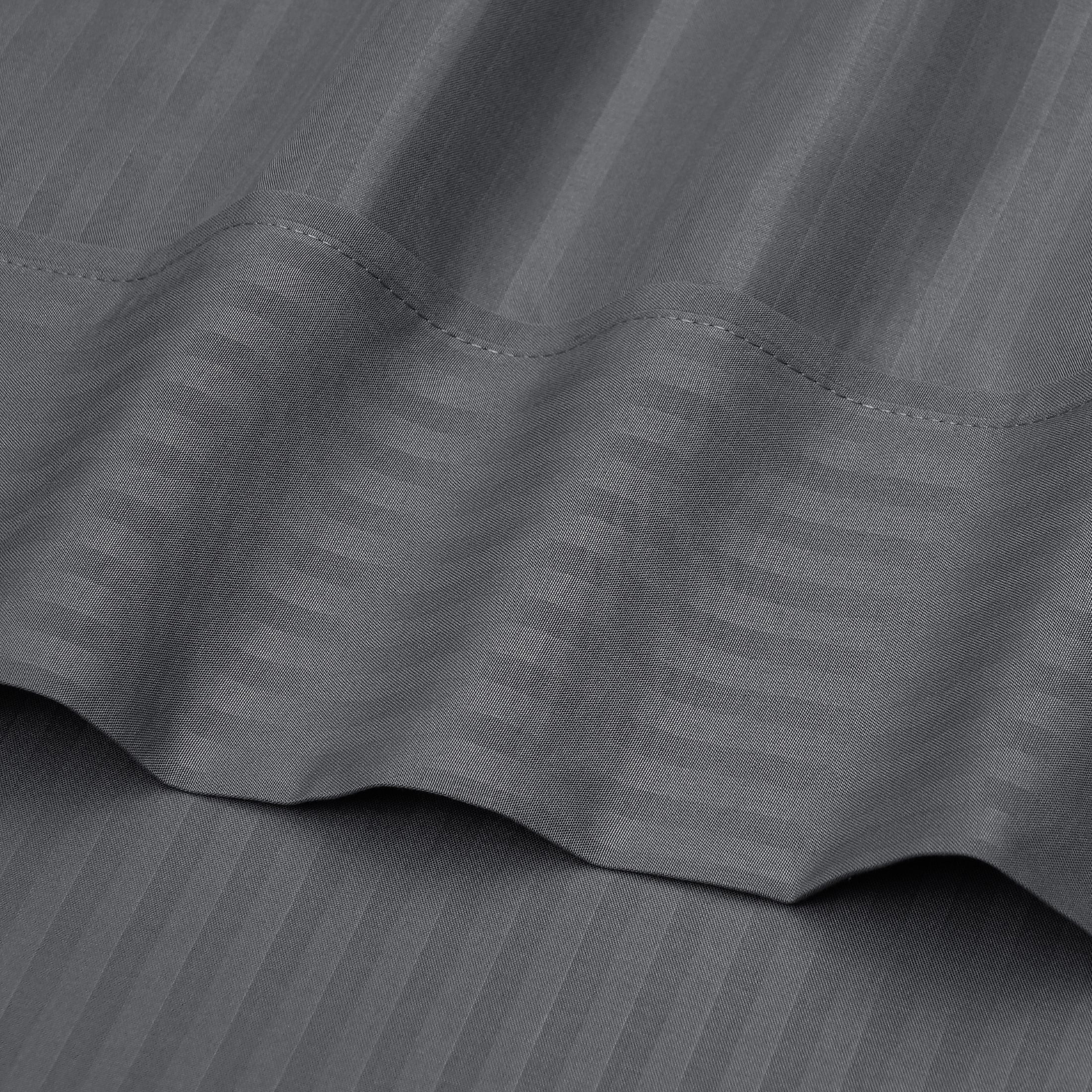 Mainstays Super Soft Brushed Microfiber Bed Sheet Set, Soothing Gray Embossed Stripe, Twin-XL, 3 Piece