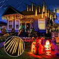 thumbnail image 6 of Outdoor Meteor Shower Lights, Christmas Lights, Solar Meteor Lights, 12 inch 10 Tubes 360 LED Meteor Shower Lights, Waterproof Fairy String Lights, Falling Rain Light (Warm White), 6 of 9