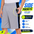 thumbnail image 6 of 5 Pack: Mens Moisture Wicking Athletic Basketball & Gym Workout Shorts with Pockets Multipack, Sizes up to 3XL, 6 of 12