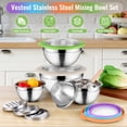 thumbnail image 6 of Vesteel Mixing Bowls with Lids Set of 5, Stainless Steel Prep Bowls with Upgraded Airtight Visible Lid, Metal Nesting Bowl Attach with 3 Graters for Kitchen Grating/ Shredding / Mixing - Multicolor, 6 of 8