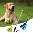 thumbnail image 4 of shenmeida 1 Set Interactive Flirt Pole Toy for Dogs and Tug of War Durable Teaser Wand with Pet Polyester Rope Tether Lure Toy to Outdoor Exercise & Training for Small Medium Large Dogs, 4 of 8