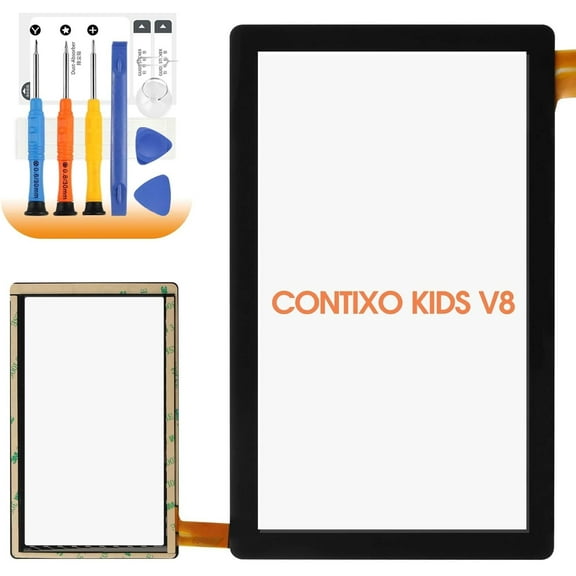 for Contixo Kids V8 7" Screen Replacement for Contixo Kids Learning Tablet V8 V8-2 V8-3 16G Touch Screen Digitizer Black Glass Panel with Tools(not Including LCD)