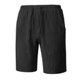 thumbnail image 6 of Mens Summer Linen Beach Shorts Elastic Mid Waist Vacation Shorts Lightweight Breathable Soft Comfort Shorts Daily Home Pajama Shorts, 6 of 7