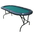 thumbnail image 1 of IDS POKER Texas Holdem Poker Table For 73" 8 Players Padded Rails and Cup Holders Green Felt Foldable Legs, 1 of 8