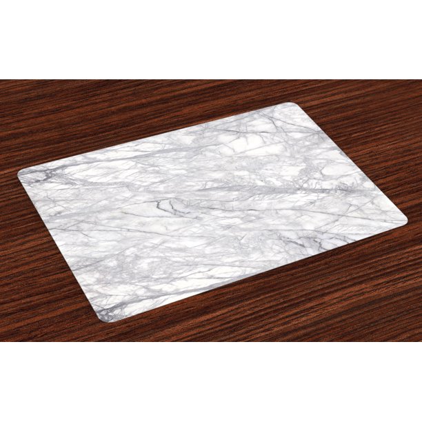 Marble Placemats Set of 4 Granite Surface with Bunch of Fracture Lines