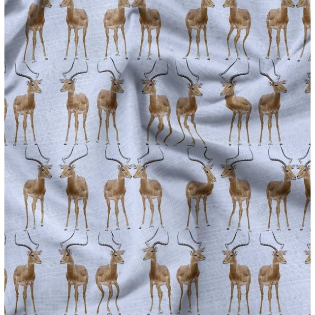 Soimoi Rayon Fabric Deer Animal Print Fabric by Yard 42 Inch Wide