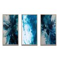 thumbnail image 2 of Designart "Aqueous Whimsy in Teal and Black II" Abstract Framed Wall Art Set Of 3 - Teal Abstract Frame Gallery Set For Office Decor, 2 of 6