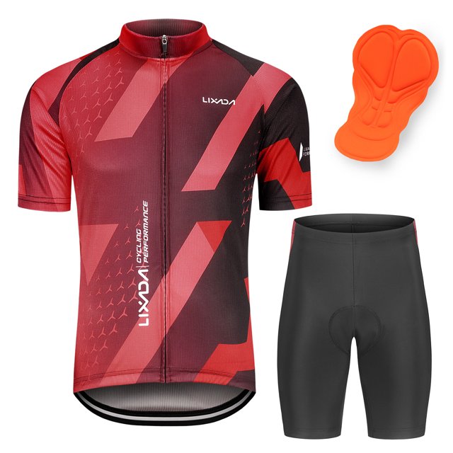 Shorts Men Breathable Quick Dry Comfortable Short Sleeve Jersey and Padded Shorts Cycling Clothing Set