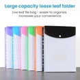 thumbnail image 3 of Musbetu 6 Pcs A4 Plastic Binder Pockets for 11 Ring Binder Letter Size Document Organizer Loose Leaf File Folder Pouch with Snap Button And Label Pocket, 3 of 7