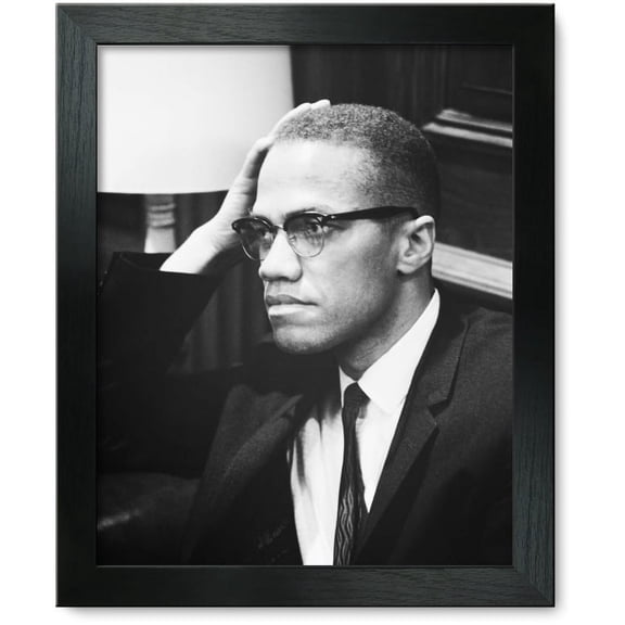 Framed Print: Malcolm X Waits At Martin Luther King Press Conference