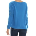 thumbnail image 2 of BAR III Womens Blue Zippered 3/4 Sleeve Jewel Neck Sweater XS, 2 of 2
