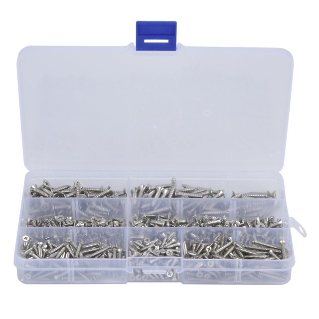 Juego de tornillos autorroscantes de metal de 600 piezas Kit surtido de tornillos de máquina avellanados elevados
