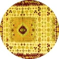 thumbnail image 1 of Ahgly Company Indoor Round Abstract Yellow Modern Area Rugs, 5' Round, 1 of 4