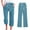 Blue womens pants, variant on up to 60% off Gifts Usmixi Capris for Women Plus Size Drawstring Elastic Waist Leisure Wear 3/4 Pants Fashion Feather Print Cotton Linen Wide Leg Pocket Trousers Khaki XXL