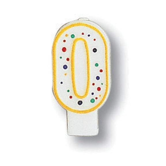 #0 Polka Dot Wax Birthday Candle