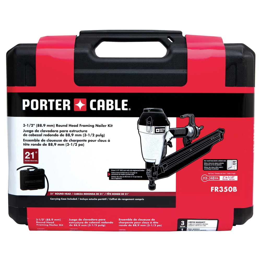 Restored Porter-Cable FR350BR 22 Degree 3-1/2 in. Full Round Head Framing Nailer Kit (Refurbished)