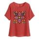 thumbnail image 1 of Camiseta de Mujer Camiseta de Manga Corta Impresión Casual Raglan Suelto de Lino Top Blusas, Cuello de la Tripulación, 1 of 4