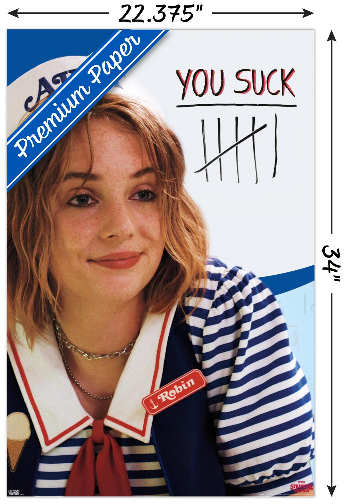 Netflix Stranger Things 3 - You Suck Wall Poster, 22.375" x 34"