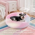 thumbnail image 3 of Cama con Forma de Dona para Perro, Antideslizante y mullida en Piel Peluda, autocalentable, Lavable a máquina (pequeña/Mediana/Grande) (Arcoiris, 60cm), 3 of 7