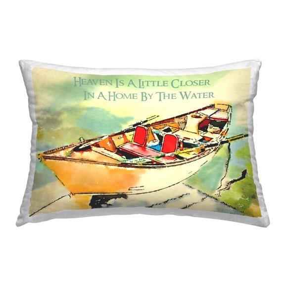 Stupell Industries Heaven is Closer Phrase Decorative Printed Throw Pillow Design by Jill Meyer