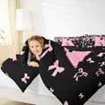 thumbnail image 4 of jejeloiu Personalized Gifts Bowtie Full Size Comforter Sets,Letter K Bedding Comforter Set,Pink Black Bow Bowknot Bedding Sets,Lightweight Room Decoration Reversible,3-Piece, 4 of 8