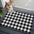 thumbnail image 4 of Black White Plaid Bathroom Mats 2x3 FT,Non Slip Small Kitchen Mat,Gradient Geometric Buffalo Checkered Washable Soft Backed Front Door Throw Rugs Non-Shedding Indoor Outdoor Doormat for Entryway Sink, 4 of 8