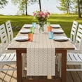 thumbnail image 4 of Simple Line Linen Texture Burlap Cotton Table Runner 13x90 Inches Long, Beige Modern Art Geometric Farmhouse Table Runners, Outdoor Dining Tablecloths Decor for Baby Shower/Party/Wedding, 4 of 8