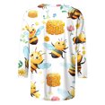 thumbnail image 4 of CYMMPU Loose Fit Crew Neck Tunic Tops Boho Blouses for Women Dressy Casual Spring Tops Summer Trendy Shirts 3/4 Sleeve Bee Pattern Cute Animals T-Shirts XL, 4 of 5